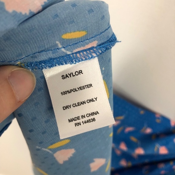 Saylor Jen Blue Floral Polka Dot Maxi Dress XS - Picture 9 of 15